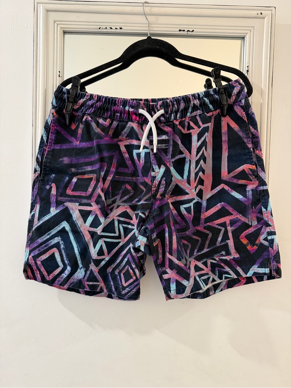 ZipCode Geometric Print Elastic Waist Shorts